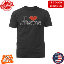 I Love Jesus Christian Religious God Bible Church Jesus Christ T-shirt S-5XL