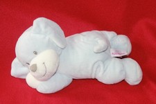 DOUDOU PELUCHE POMMETTE CHIEN MUSICAL BLEU 30 cm ETAT NEUF