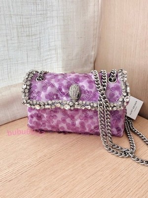 NWT Kurt Geiger Kensington Embellished Crossbody Shoulder Bag Purple Sequins