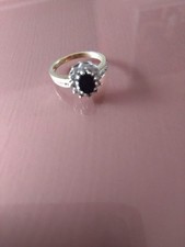 9 Carat GOLD Saphire And CZ Ring Size K