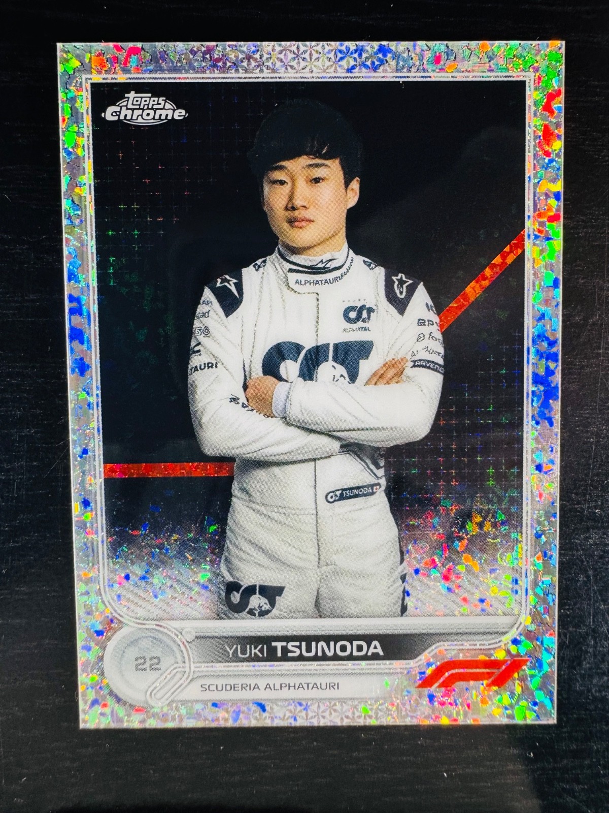 2022 Yuki Tsunoda Mini Diamond 212/299 Refractor Topps Chrome #61 F1 Formula 1