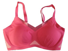 Honeylove Red Crossover Bra Seamless Wireless Mesh Trim Size Medium