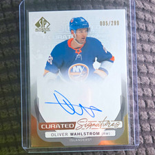 Upper Deck 2024-25 SP Authentic Oliver Wahlstrom Curated Signatures Auto /299