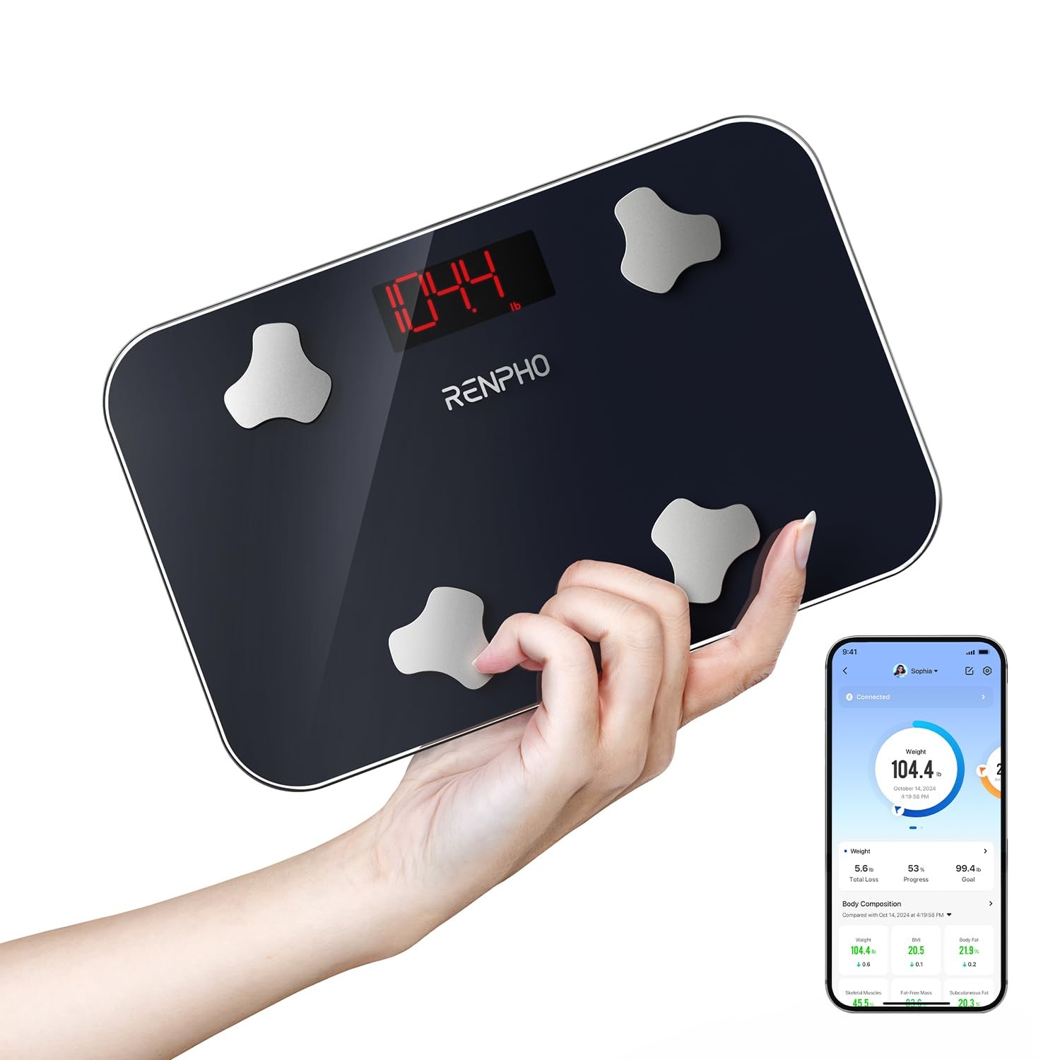 Pèse-personne impédancemètre compact mini balance masse graisseuse masse musculaire en verre