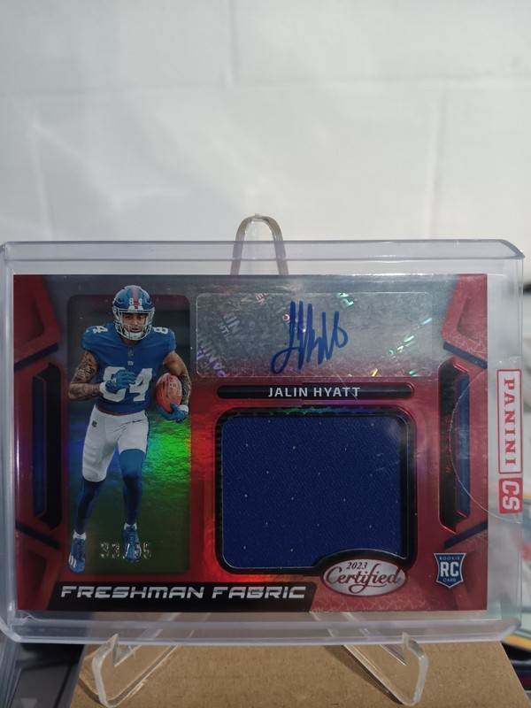 2023 Panini Certified - Freshman Fabric Signatures Jalin Hyatt #FFMS-38 Red /55
