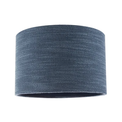 HAPPY HOMEWARES Designer Bobbled and Textured Linen Lamp Shade in Navy Midnight Blue by Happy...