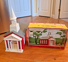 Vtg Bachman Plasticville colonial church 1803  LR