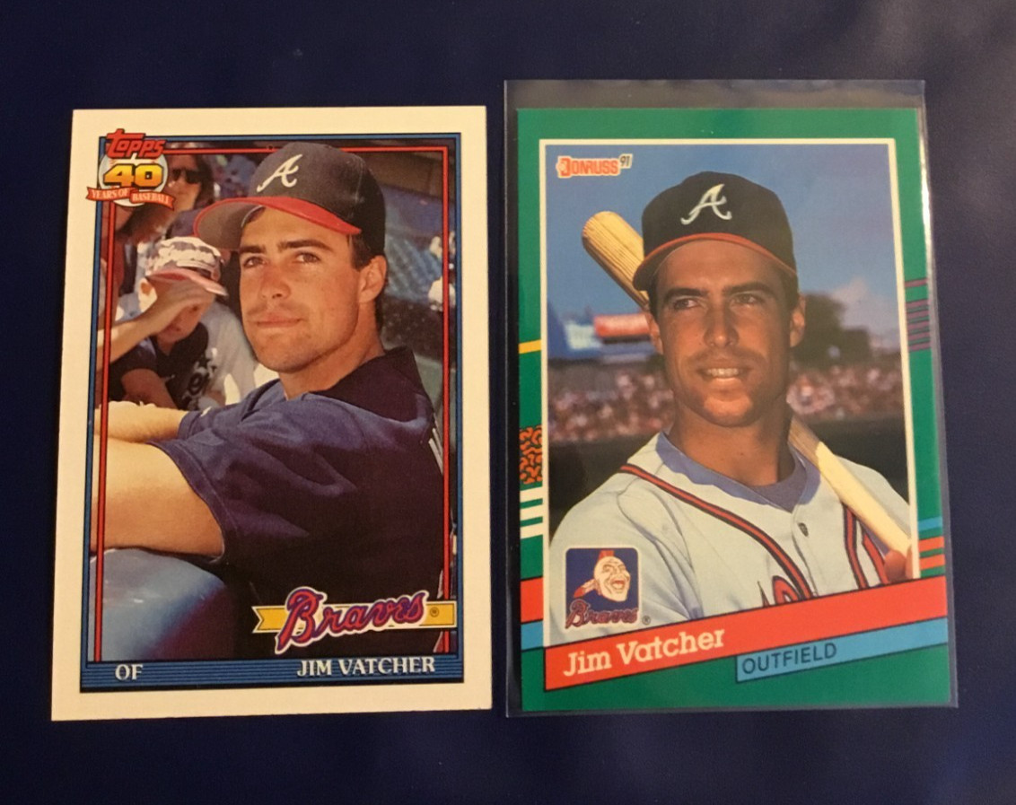 1991 Fleer & Donruss #196 #753 JIM VATCHER Rookie Lot 2 Atlanta Braves