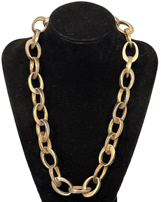 JLO Jennifer Lopez Chunky Oval Link Chain 19'' Statement Necklace w/ Toggle