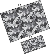 Grey Black Camo Golf Towel 2 Packs Camo Golf Towels for Golf Bags Men Women C...