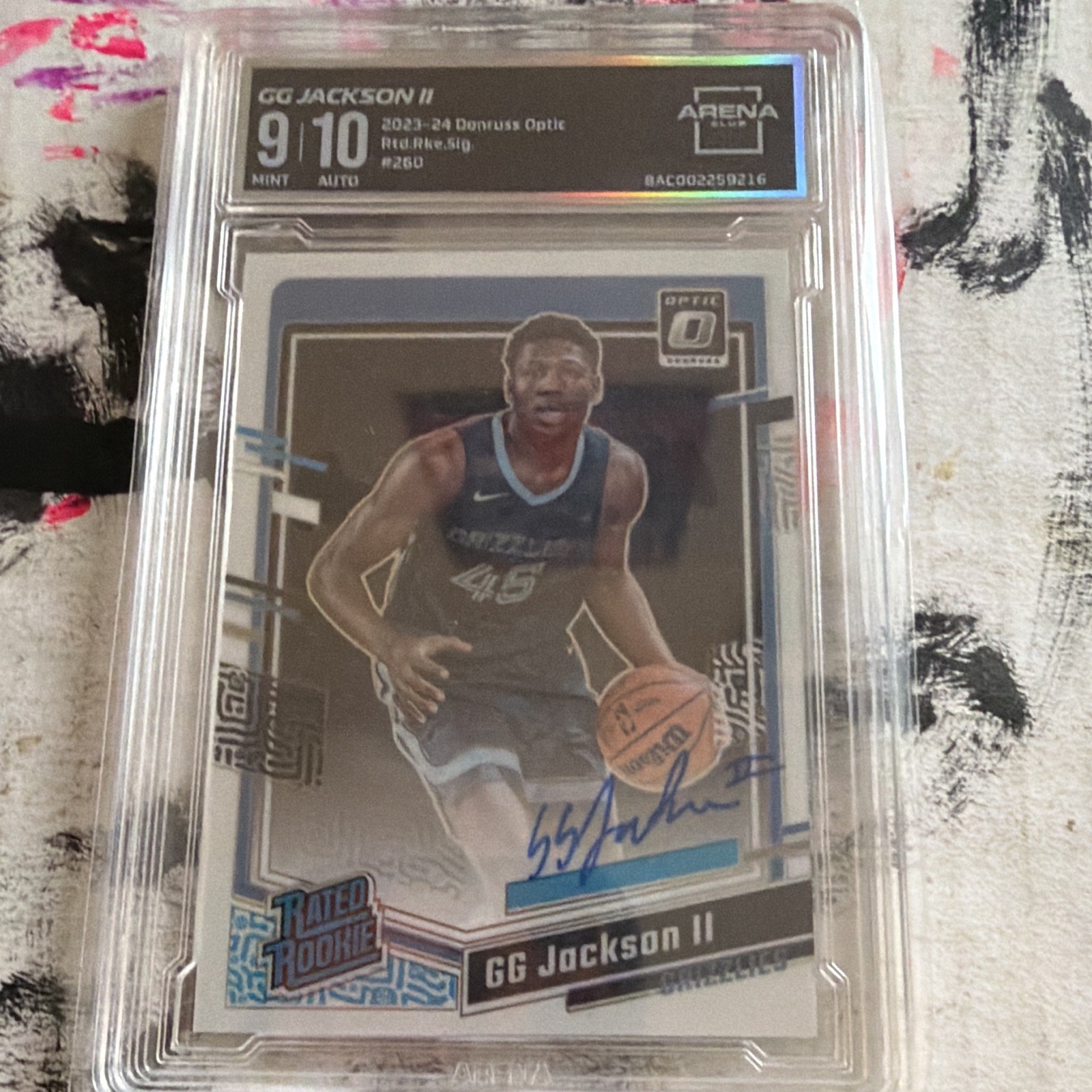 Panini 2023-24 Donruss Optic GG Jackson II Rated Rookie Auto #260 Arena 9/10