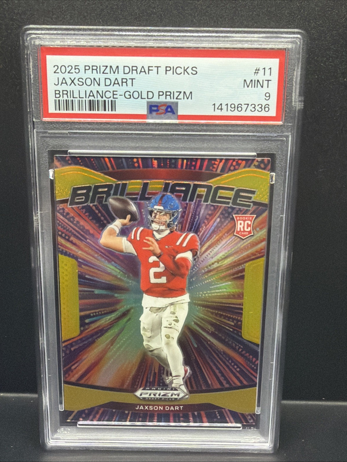 Jaxson Dart Panini Prizm Draft Picks Brilliance #11 Gold Prizm