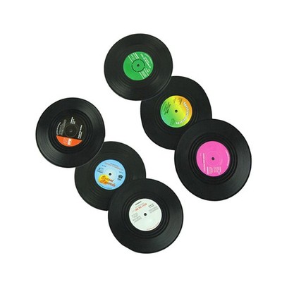  6pcs Vinyl Record Disk Coasters Premium-Untersetzer für Getränke Effektive