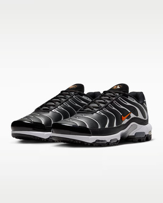 Nike Air Max Plus G Golf Black Metallic Silver Total Orange FZ4150-002 Mens 9.5