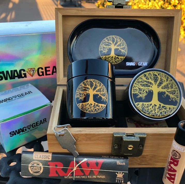 Tree of Life Stash Box Combo - Original Stash Box with Grinder and Stash Jar - Image 2 of 4
