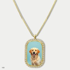 Gorgeous Cute Golden Retriever Dog Fashion Pendant Necklace Chain Image Dog Tag