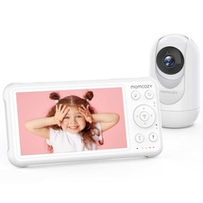 MOMCOZY Babyphone Kamera 1080p HD Video-Babyphone 5" Baby-Monitor VOX Nachtsicht