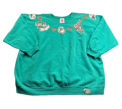 VTG 90s Hanes Her Way BOOT Miami Dolphins Pullover Cotton Athletic Gym Women 3XL
