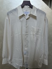 Vintage Yves Saint Laurent YSL Dress Shirt NWT Size 17R Natural Color Button Up