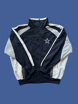 Dallas Cowboys Full Zip Windbreaker NFL Jacket Big Logo Embroidered Men Medium