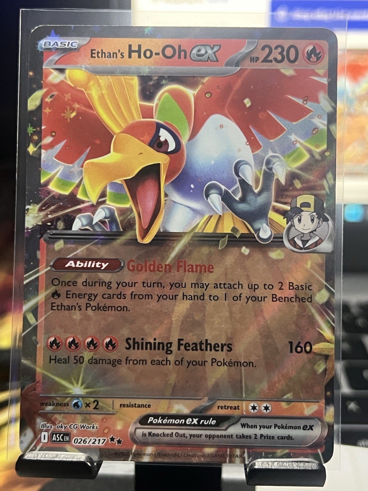 Ethan's Ho-Oh ex 26/217 Ascended Heroes NM Double Rare Holo Pokemon TCG