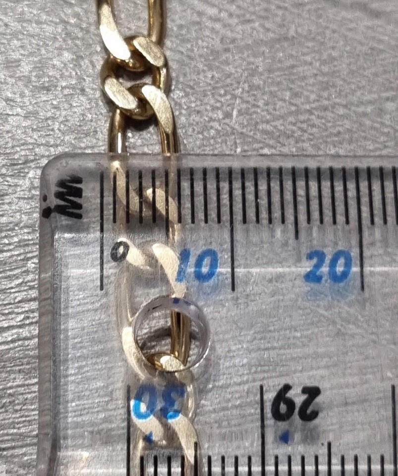 9ct Yellow Gold Solid Flat Curb Albert Chain Brac… - image 6