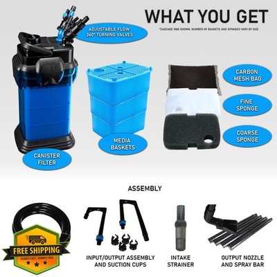 Penn-Plax Cascade 500 Aquarium Filter Up to 30 Gallons 115 GPH