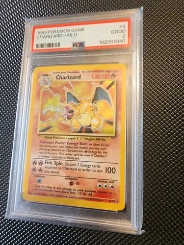 Pokémon TCG Charizard Holo 4/102 Base Set PSA 2