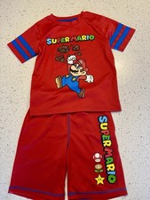 Super Mario Brothers Short Sleeve Top Shorts Set Size 6/7 Boys