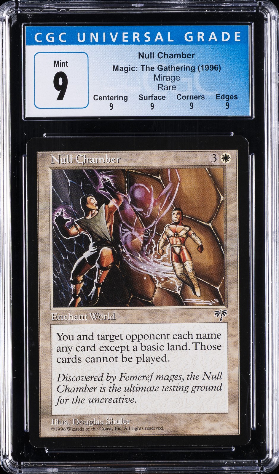 1996 MTG MIRAGE RARE NULL CHAMBER CGC 9
