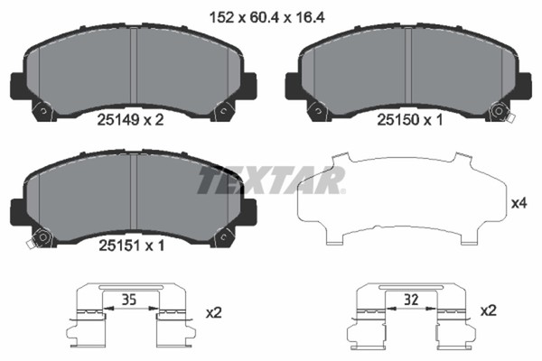 Bremsbelagsatz Scheibenbremse Textar 2514901 FüR Isuzu Max Tfr Tfs 1 3 2 Ddi 4X4-image