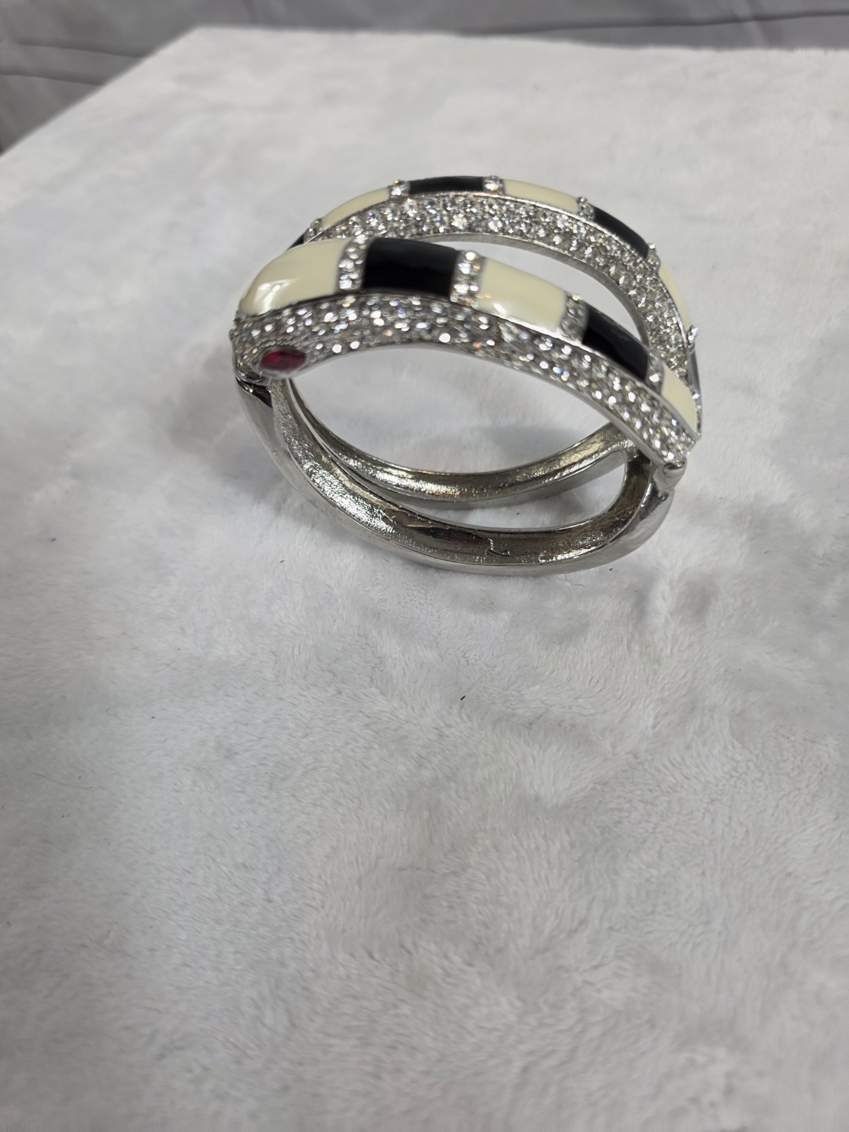 Unique Statement Snake Hinge Enamel Rhinestone Gl… - image 4