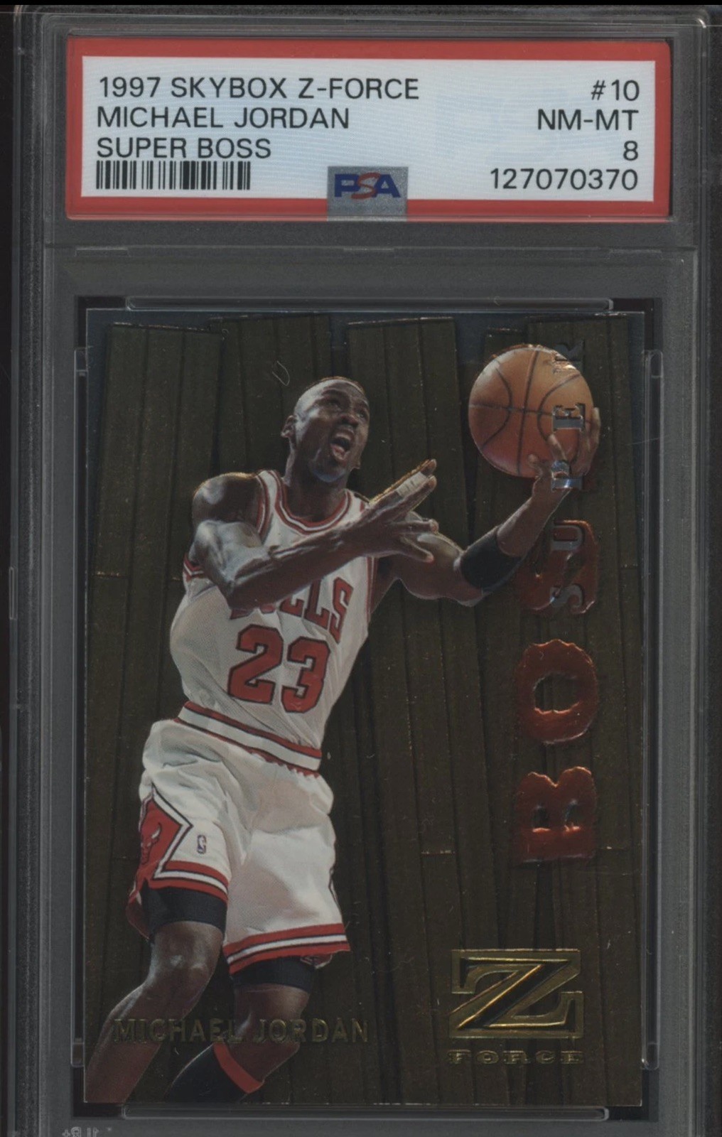 1997 Skybox Z-Force Super Boss #10 Michael Jordan Chicago Bulls HOF PSA 8 NM-MT