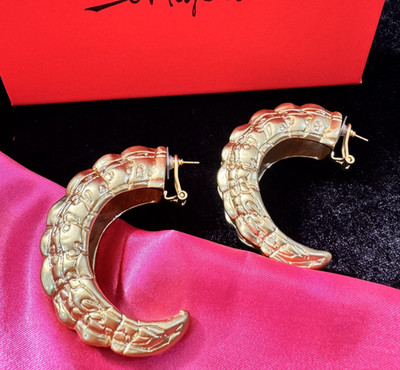 Schiaparelli Showcase style horn shaped Earrings With Box EXCELLENT QUALITY AAA+