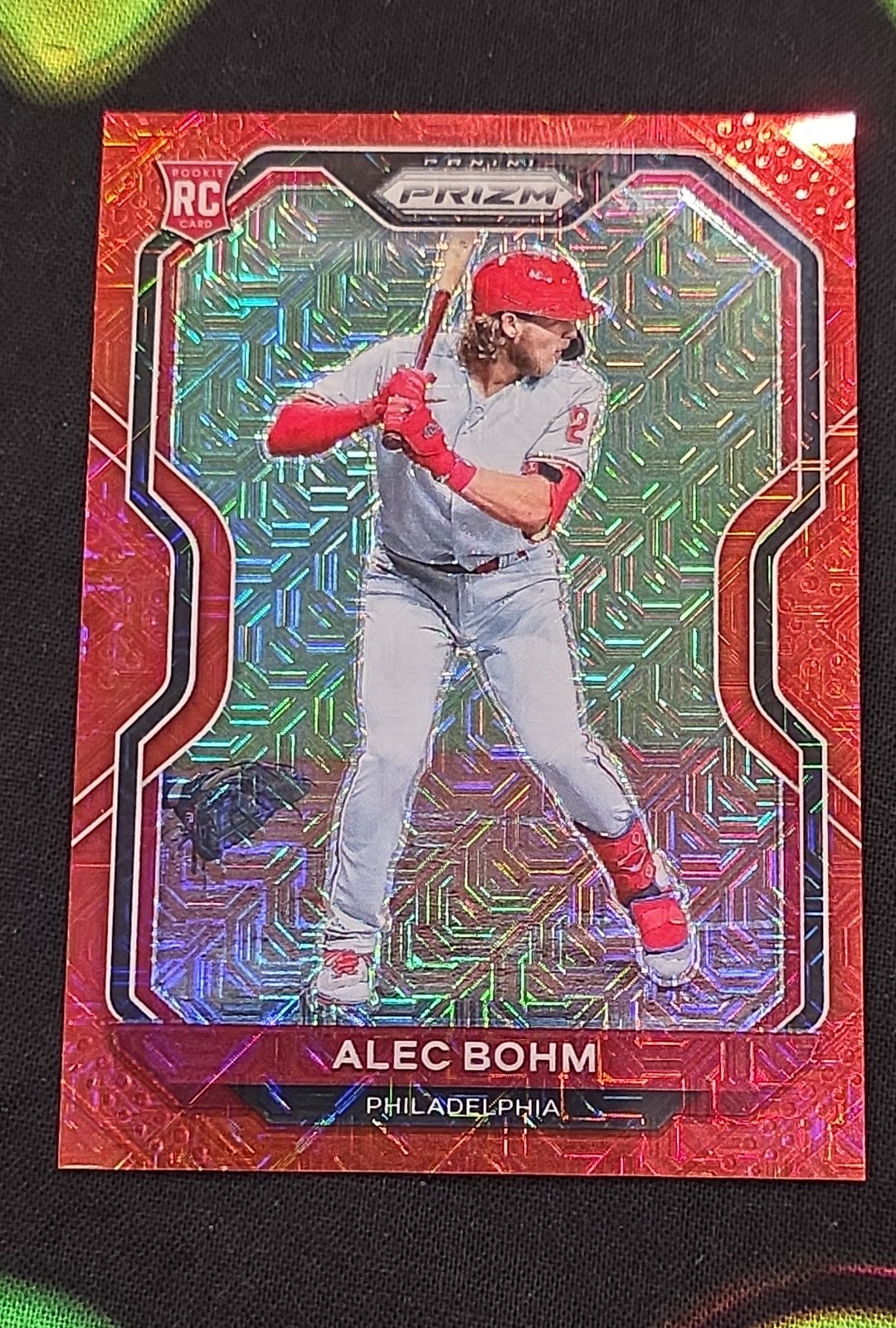 2021 Panini Prizm - Tier II Alec Bohm #140 Red Mojo Prizm 073/149 (RC)