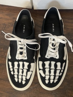New Amiri Skel Toe Lace Up Sneaker  Black And White Size 40