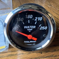 Autometer Gauge Water Temp 2 116 100-250 Degrees F Elec Designer Black
