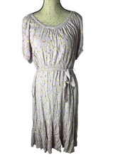 Matilda Jane Dress Womens M Artist Floral Enchanted Garden Purple Midi