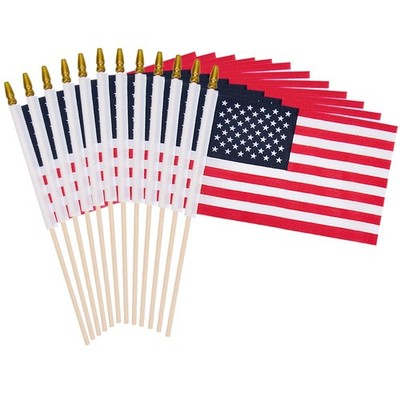 12 Pack Small American Flags on Stick US 8x12 inches, 8×12 Inch (Red)