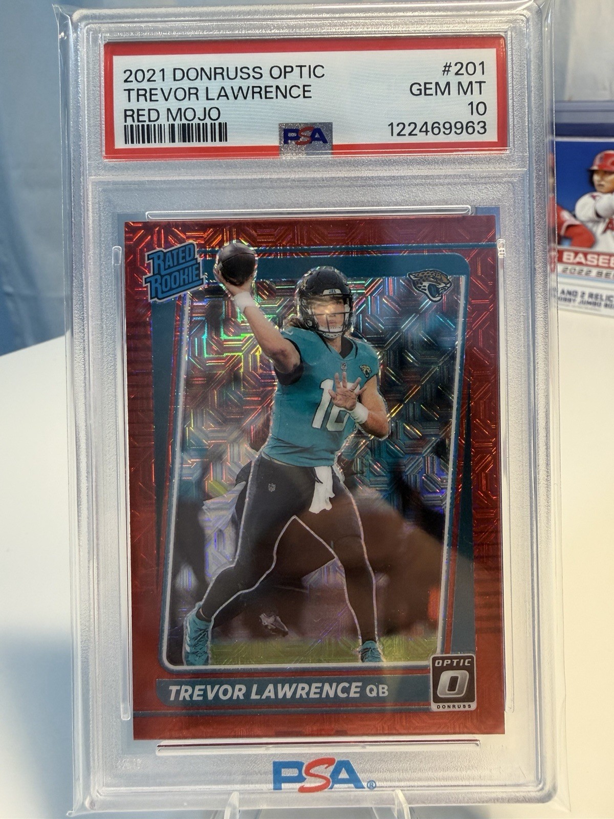 2021 Panini Donruss Optic Rated Rookie Trevor Lawrence #201 RC Red Mojo Psa 10