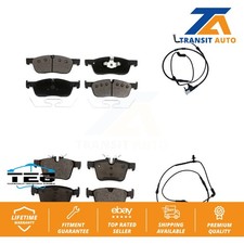 Front Rear Ceramic Disc Brake Pads & Wear Sensor Kit For Land Rover Range Evoque