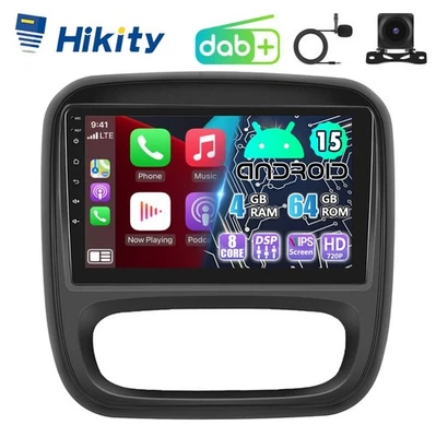 DAB+ 4+64GB 8-Core CarPlay Android 15 Autoradio Für Opel Vivaro B GPS Navi WIFI - Bild 1 von 4