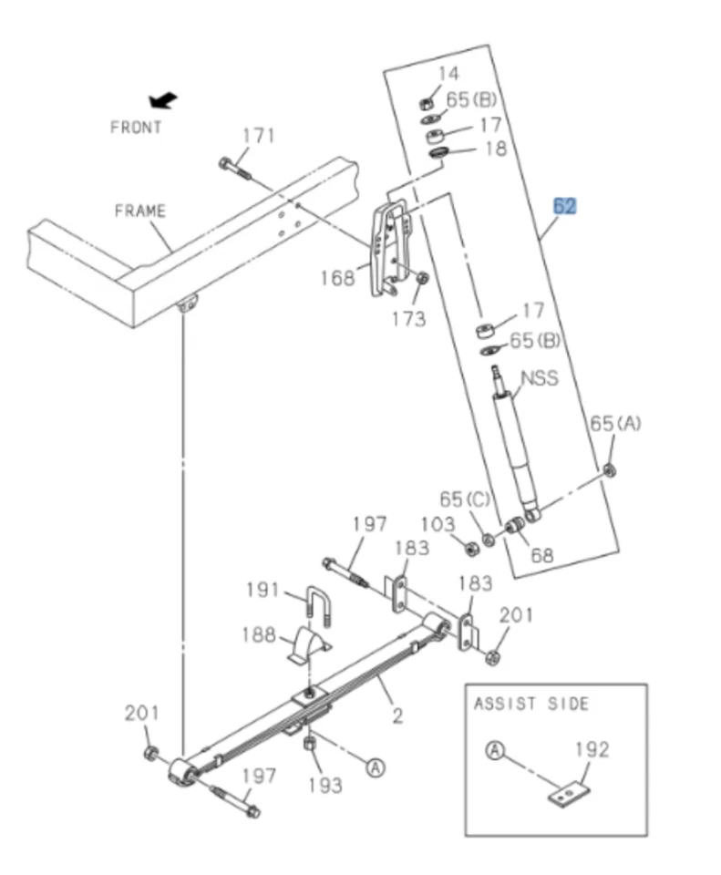 2x Amortiguador delantero OEM para Isuzu NRR NPR NPR-HD NQR 4HK1 4HE1 4.8L 98-10 Foto 2 de 4