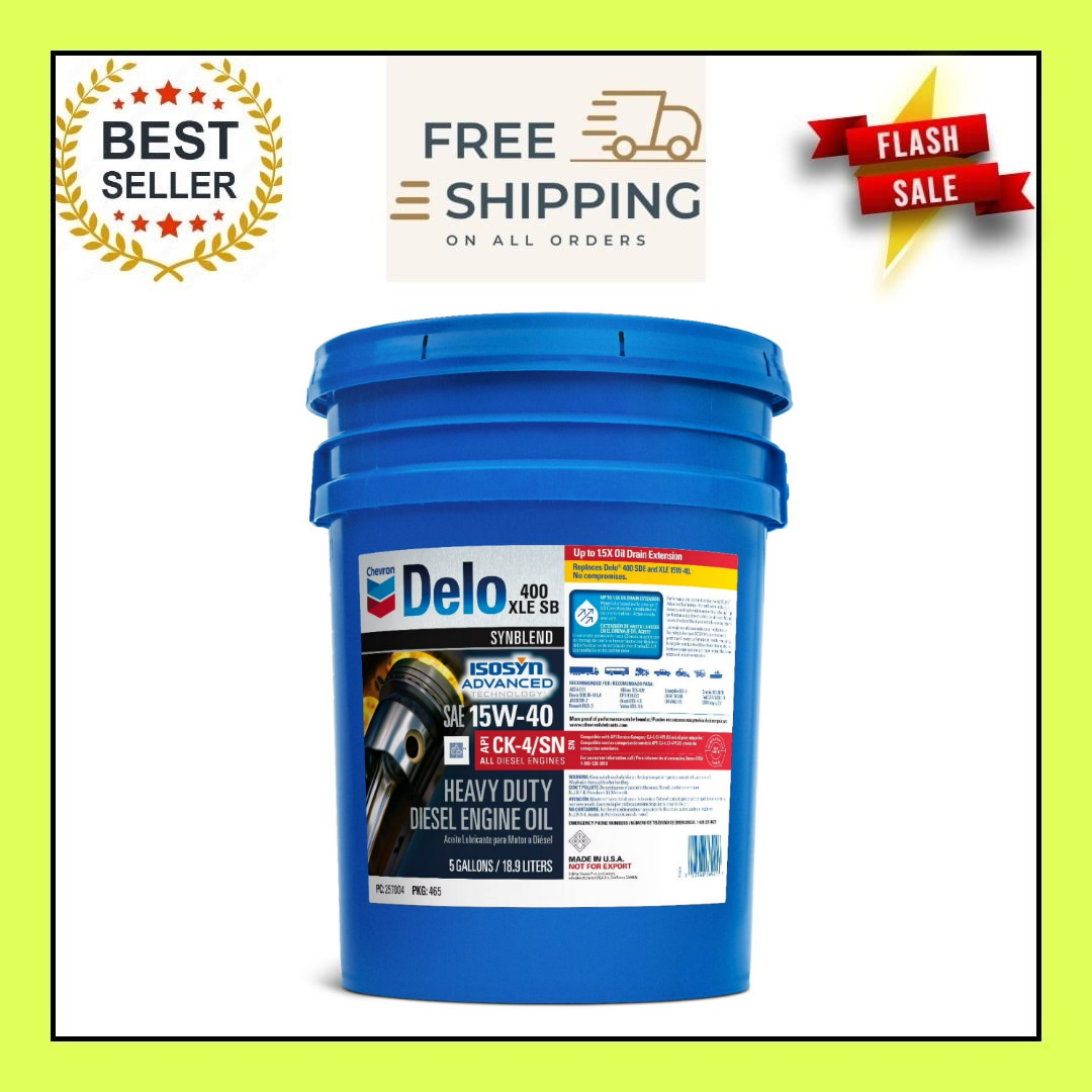 SALE !!! Chevron Delo 400 XLE SB 15W40 Heavy Duty Oil, 5 Gallons