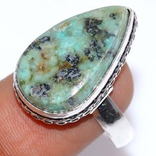 African Turquoise 925 Silver Plated Ring US 10 Casual Chic Jewelry Trendy JW