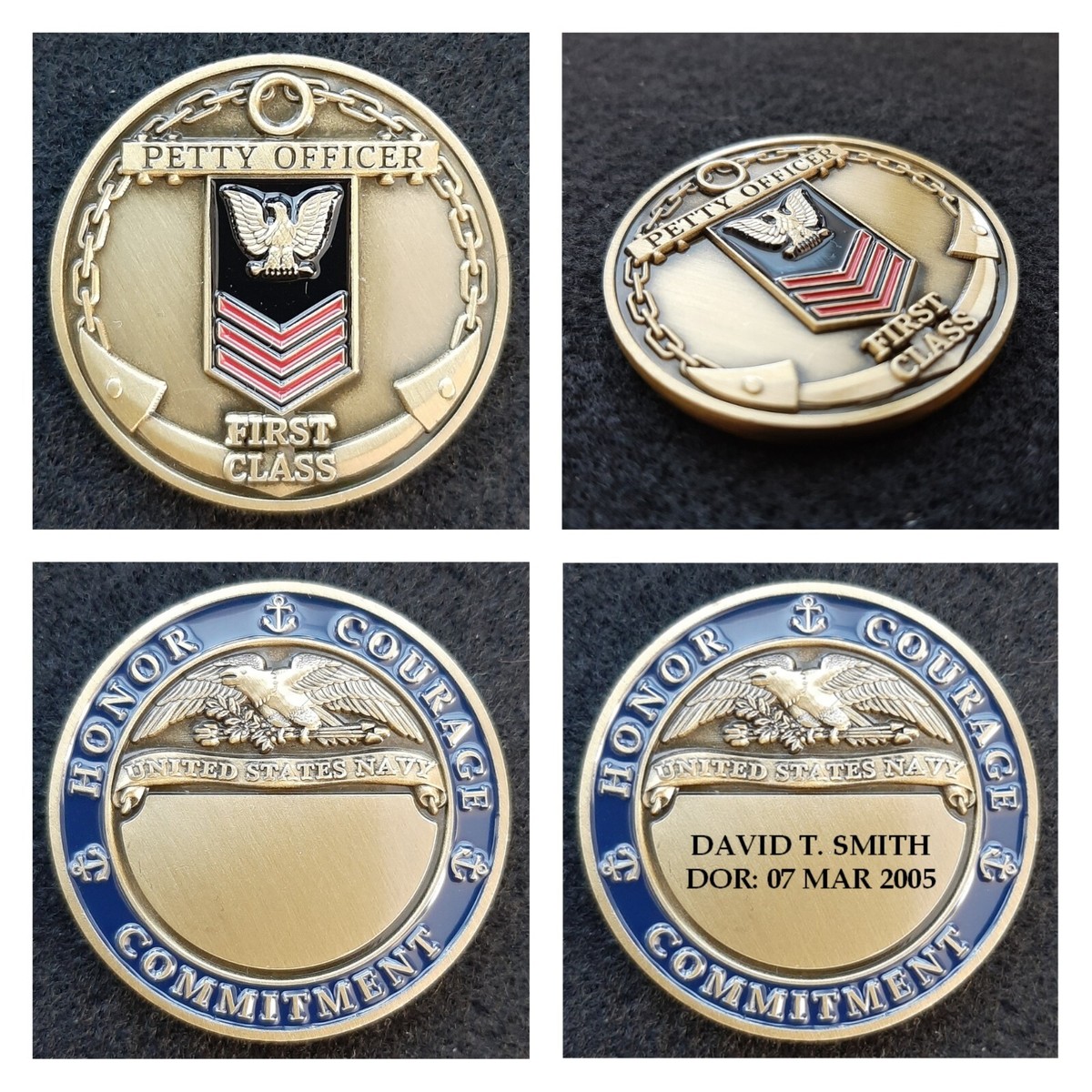 Challenge Coin: Navy Petty Officer First Class (Engraving
