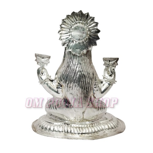 Pure Silver 925 Indian Handmade Laxmi Lakshmi Statue Idol Om Pooja Shop - Picture 4 of 5