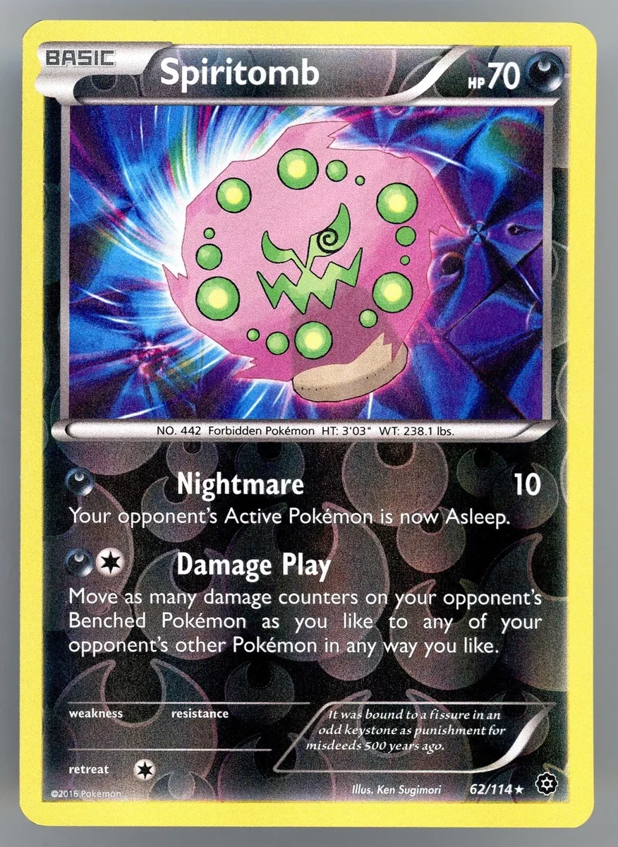 Pokémon TCG Spiritomb Steam Siege 62/114 Reverse Holo Rare