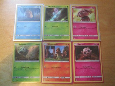 Pokemon 6x CARDS SM * DETECTIVE PIKACHU * set part complete Charmander HOLO lot 