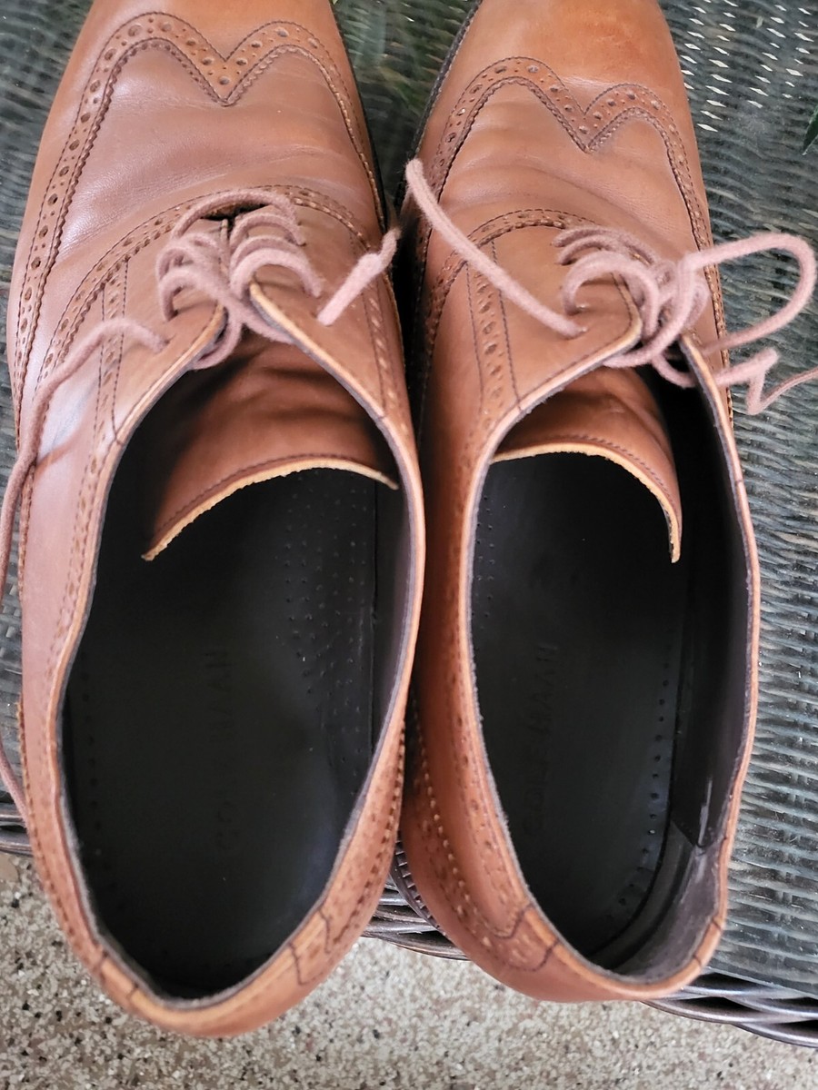 Cole Haan Tan Brown Leather Lace Up Wingtip Oxford Mens Sz  display picture 3